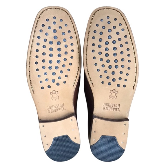 Johnston & Murphy Brown Sheepskin Slip On Loafers - Picture 9 of 10